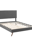 Amaris Queen Fabric Platform Bed with Round Splayed Legs