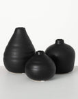 Ebony Compact Vase / Set of 3