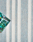3x5 Ocean Blue Striped Indoor/Outdoor Rug