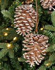 Champagne Glitter Pinecone Trio Cluster