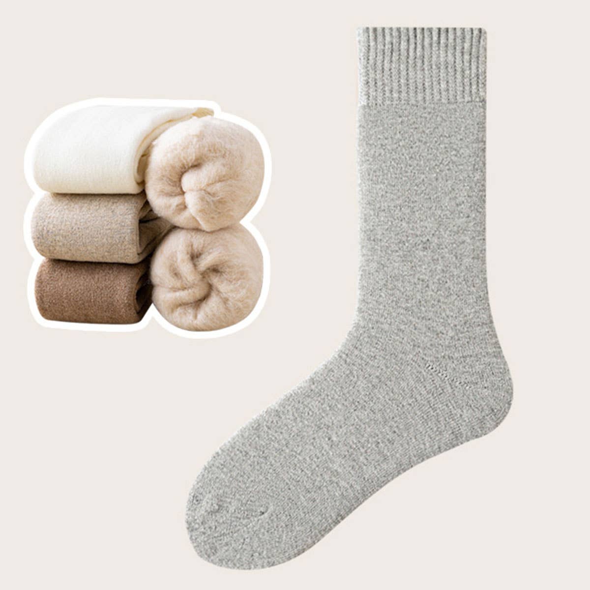 Thermal Fleece-Lined Crew Socks