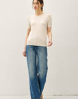 Molly Basic Short Sleeve Sweater Tee