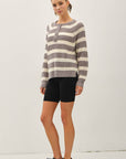 Henley Button Waffle Knit Sweater