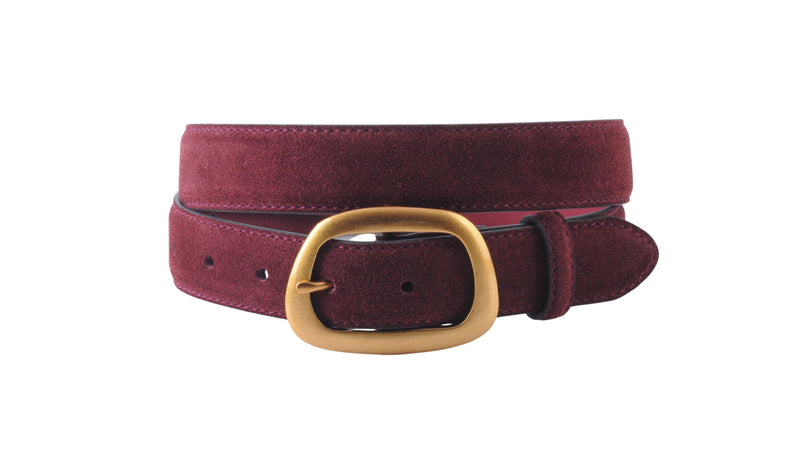 Suede Belt with Organic Shape Buckle