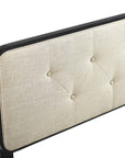 Collins Tufted Queen Fabric and Wood Headboard
