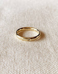 18k Gold Filled Band Ring With Cubic Zirconia Stone
