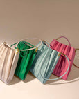 Carrie Ivory Pleated Vegan Shoulder Bag