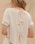 Jessica Puff Sleeve Tie BackTop