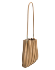 Carrie Taupe Pleated Vegan Shoulder Bag
