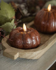 Bronze LED Pumpkin Candle