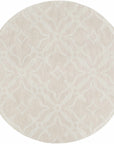 Fyffe Embossed Beige Wool Area Rug