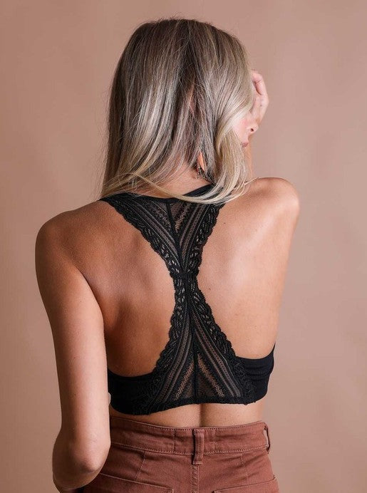 Seamless Front Lace Racerback Bralette – Cloth + Cabin