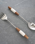 Marble & Wood Salad Servers
