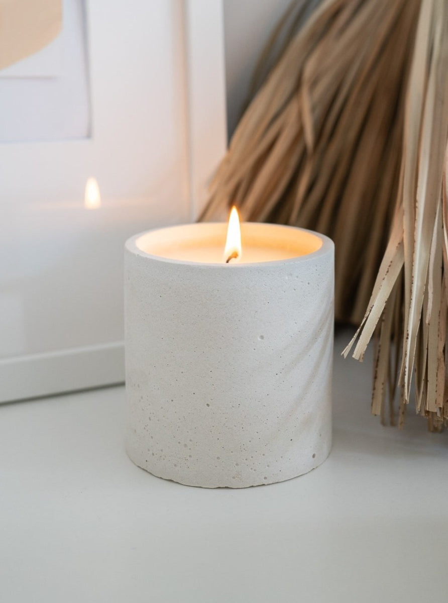 Concrete Soy Candle Organic Soy Wax Candle in Cement Pot