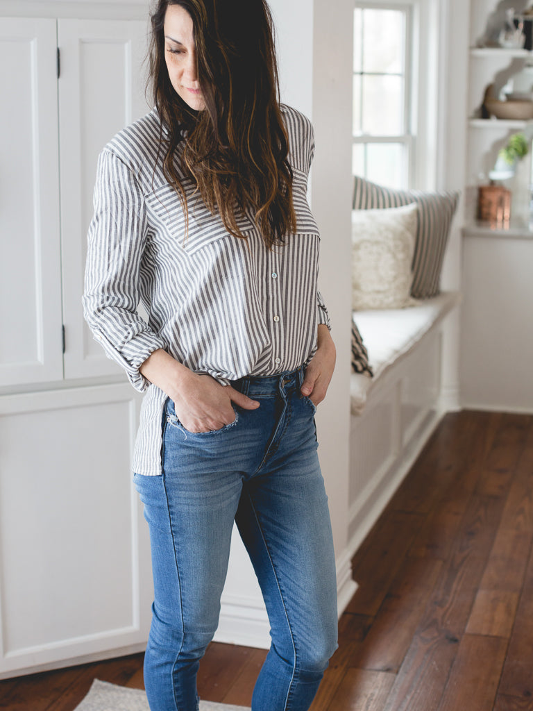Katy Button Up Top - Cloth + Cabin