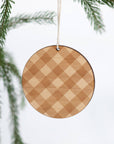Wood Buffalo Check Christmas Ornament