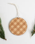 Wood Buffalo Check Christmas Ornament
