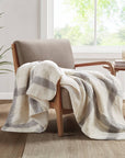 Woolrich Plaid Faux Mohair Sherpa Throw
