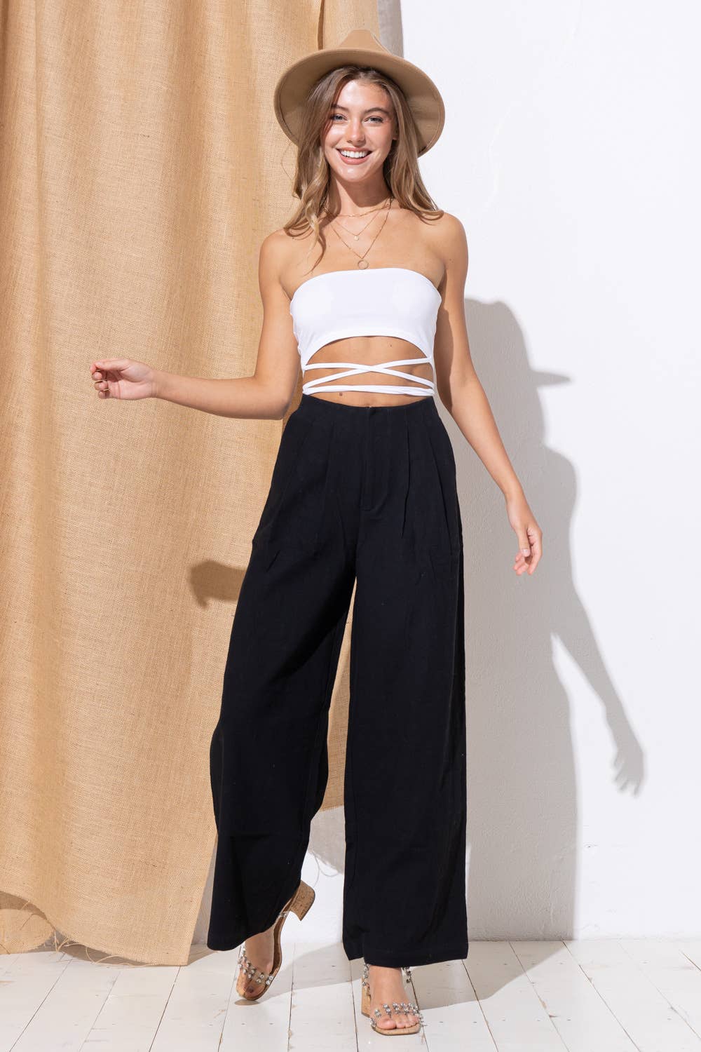 Annette High Waisted Sturdy Linen Pants
