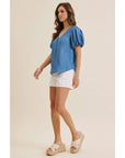 Danika Bubble-Sleeves Top