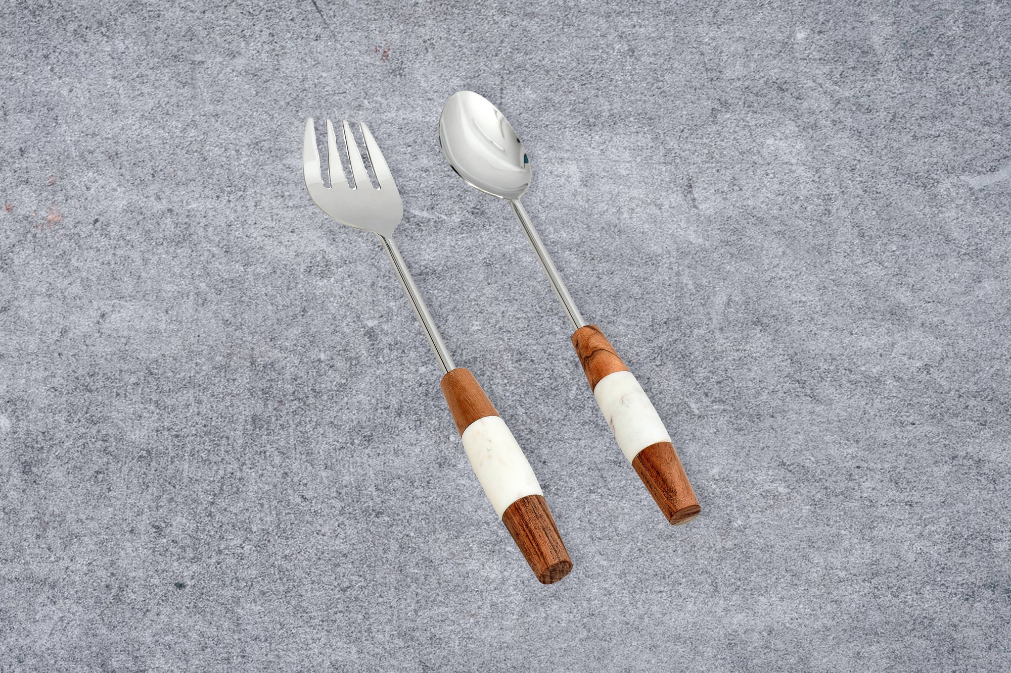 Marble &amp; Wood Salad Servers