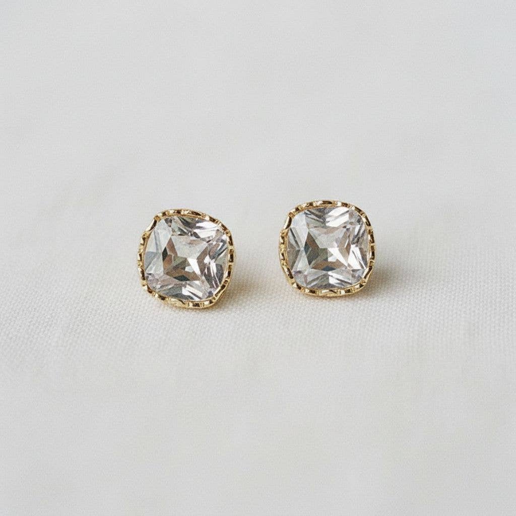 Chic Square Zirconia Drop Earrings - Cloth + Cabin