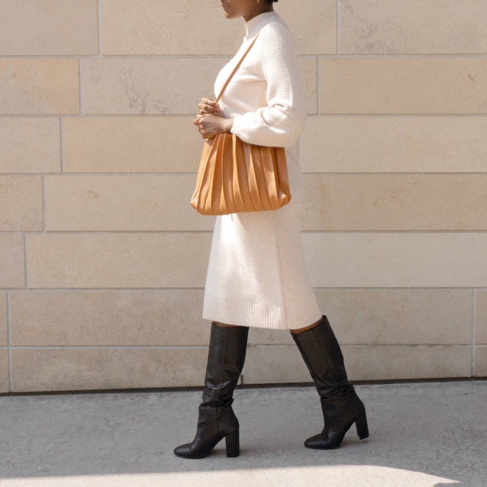 Carrie Tan Pleated Vegan Shoulder Bag - Cloth + Cabin