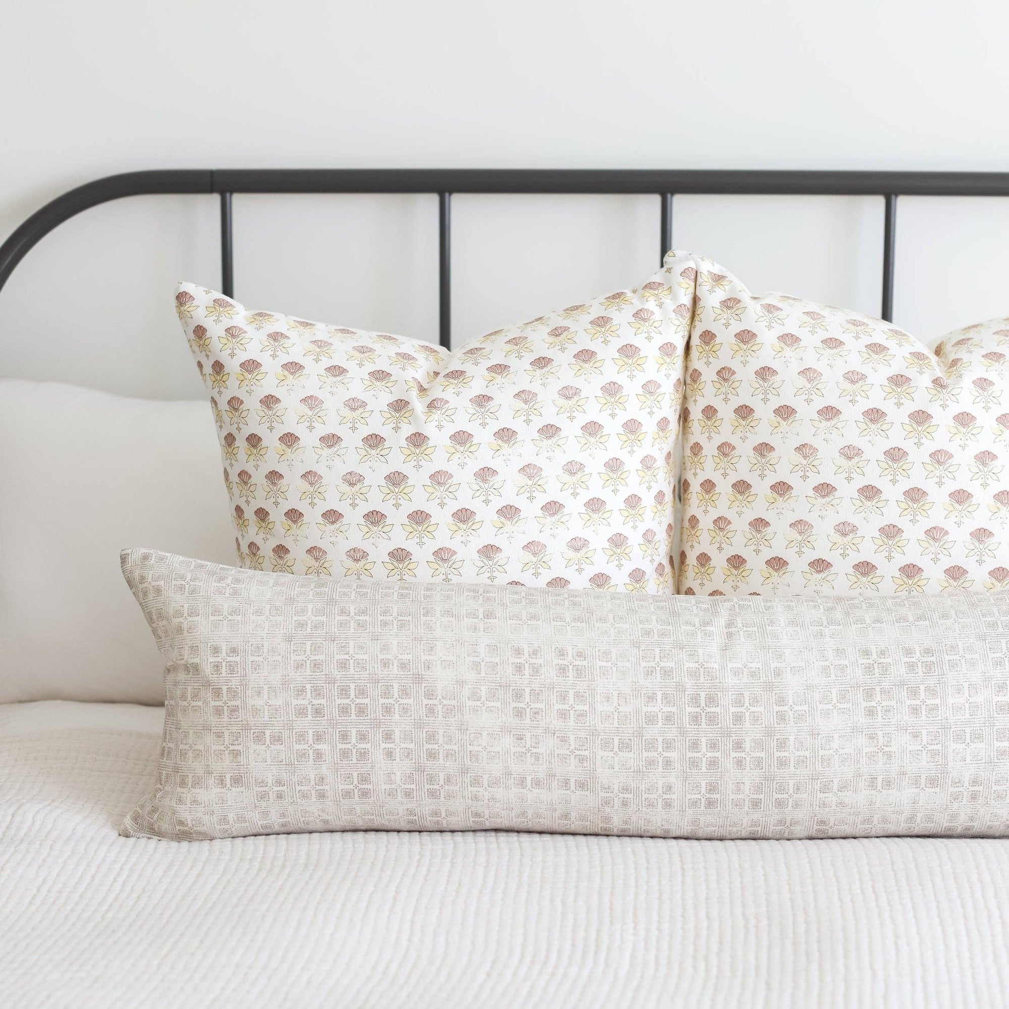 White Floral Pillow Cover