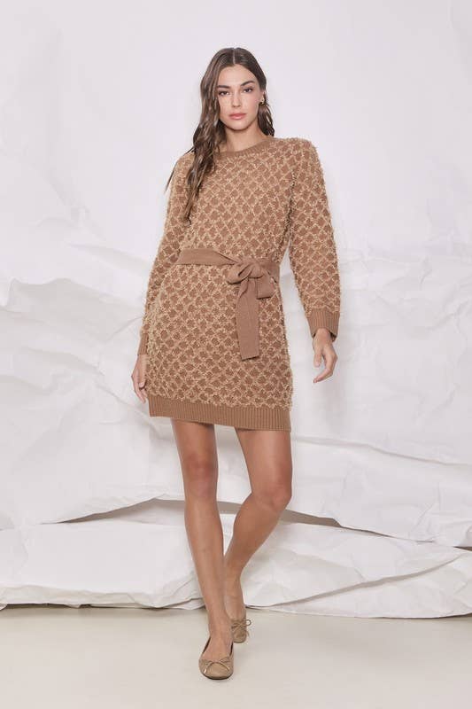 Audrey Belted Sweater Dress