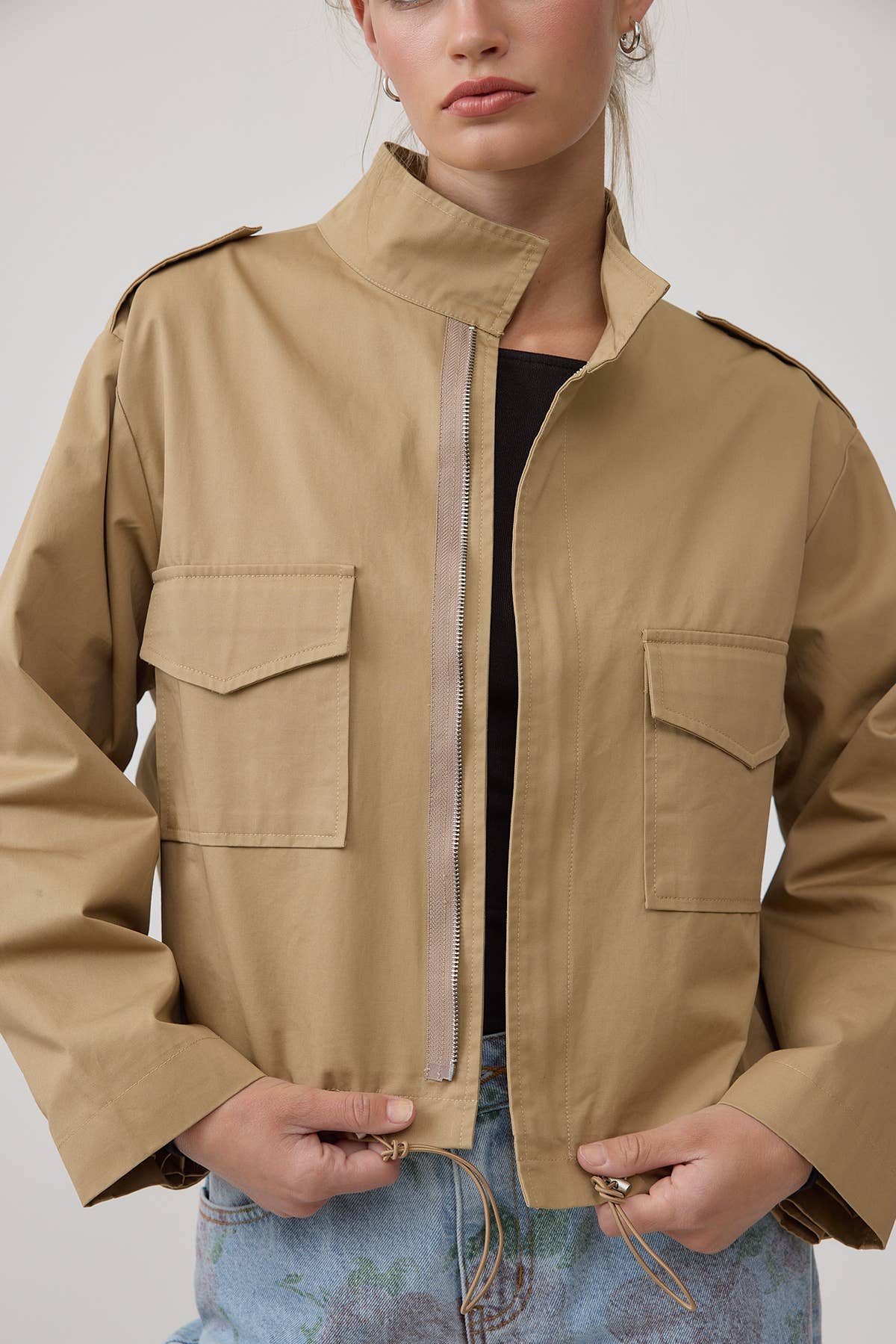 Monique Modern Cropped Utility Jacket