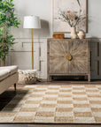 Christana Traditional Checkered Jute Area Rug