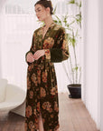 Velvet Floral Kimono Robe