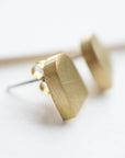 Matte Brass Arch Earring Posts