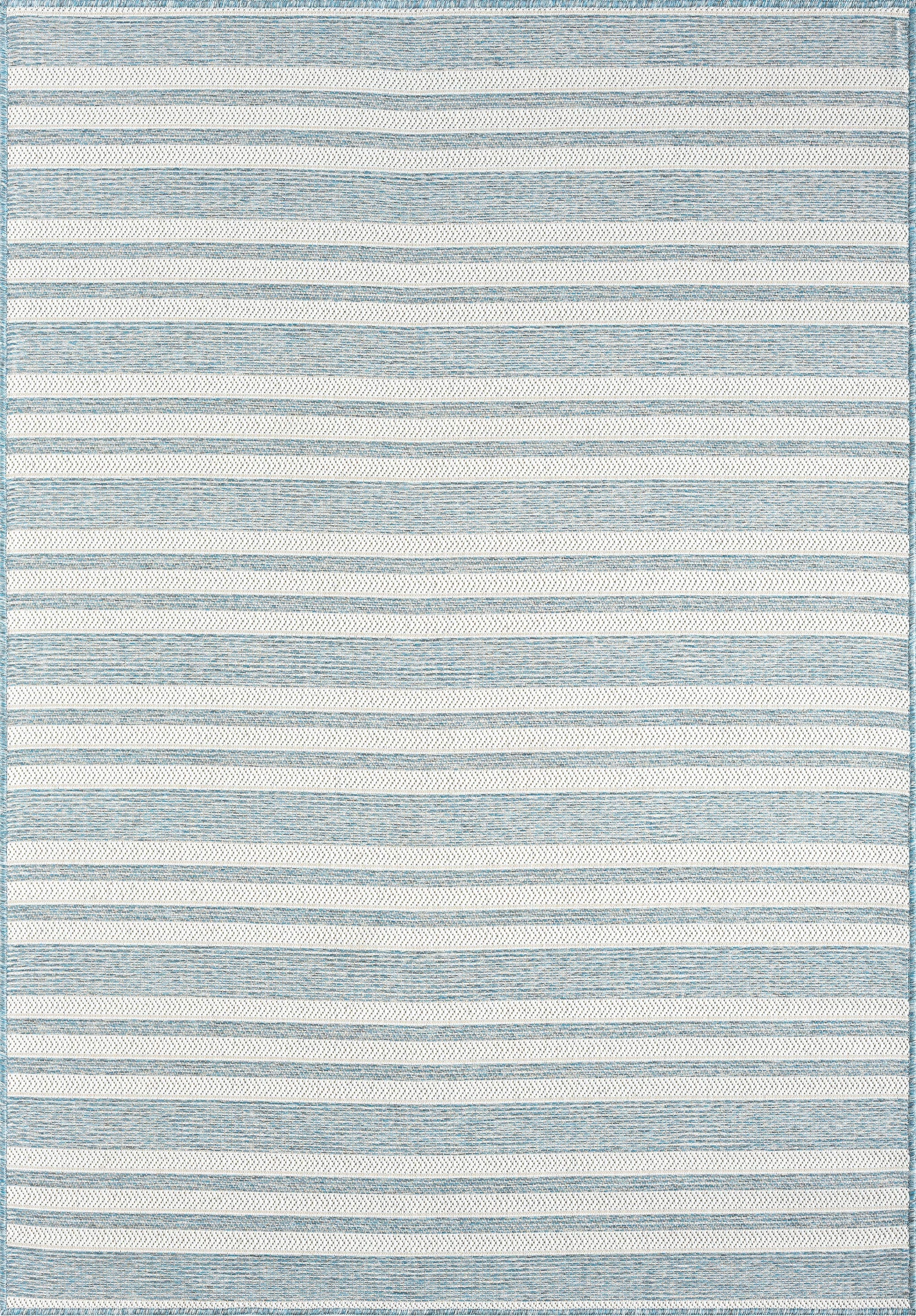 3x5 Ocean Blue Striped Indoor/Outdoor Rug