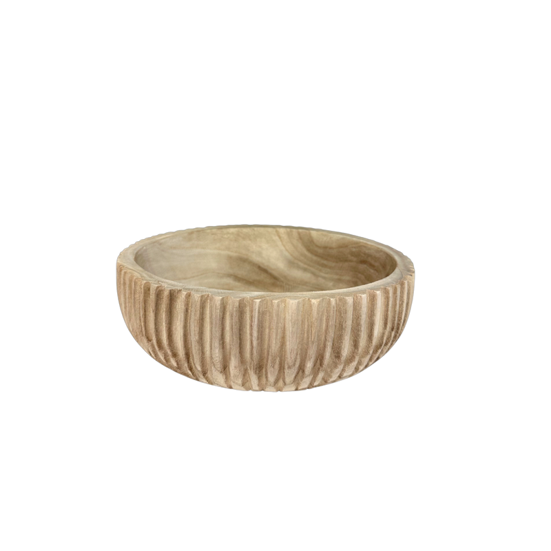 Round Natural Wood Bowl