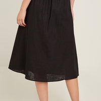 Lily Button Down Linen Skirt