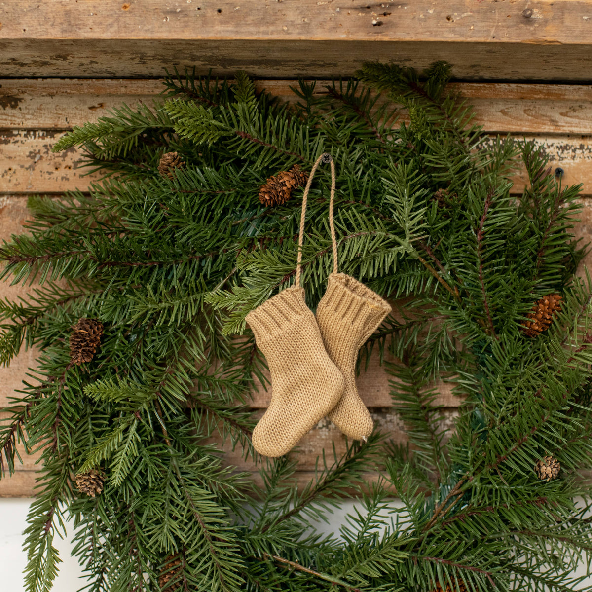 Tan Stocking Ornament - Cloth + Cabin