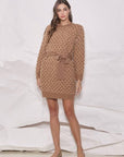 Audrey Belted Sweater Dress