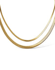 18k Gold Herringbone Chain Necklace