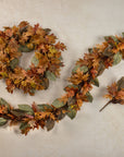 24" Harvest Mixed Leaf Wreath