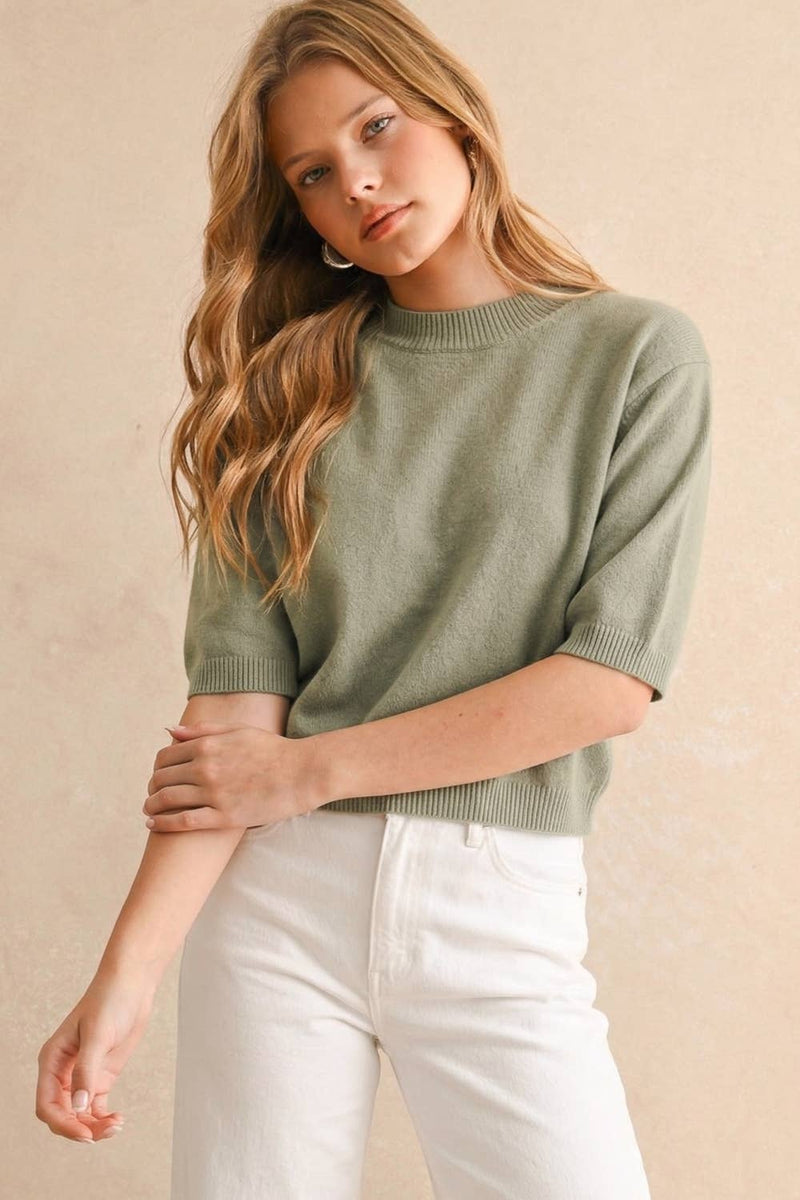 Jacey Short Sleeve Sweater Top
