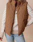 Coffee Corduroy Puffer Vest