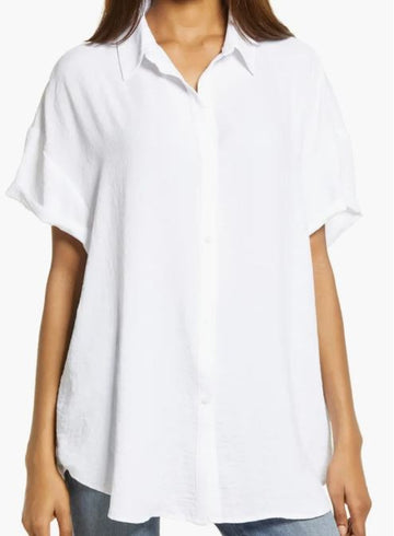 Morgan Oversized White Button Down Shirt