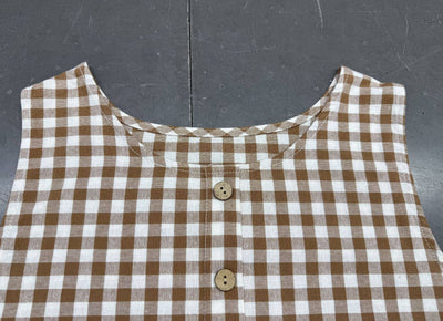 Gabriela Plaid Button Tank