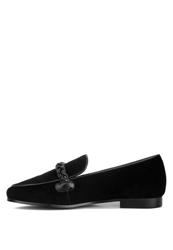 Echo Suede Leather Braided Loafers