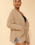 Violet Soft Ribbed Cardigan