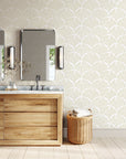 Feather Palm White Peel and Stick Wallpaper