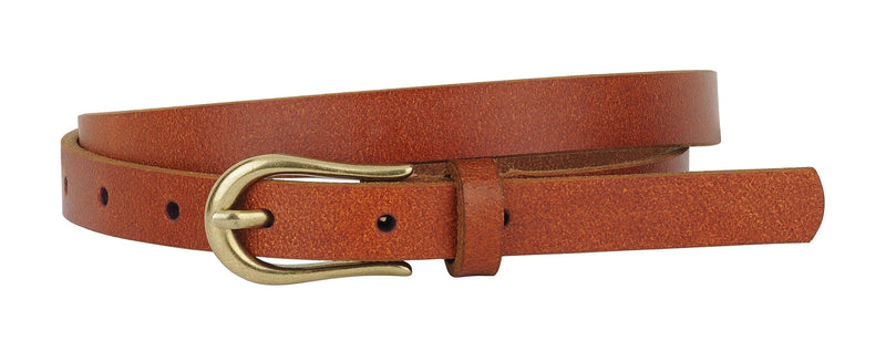 Skinny Equestrian Buckle Leather Belt