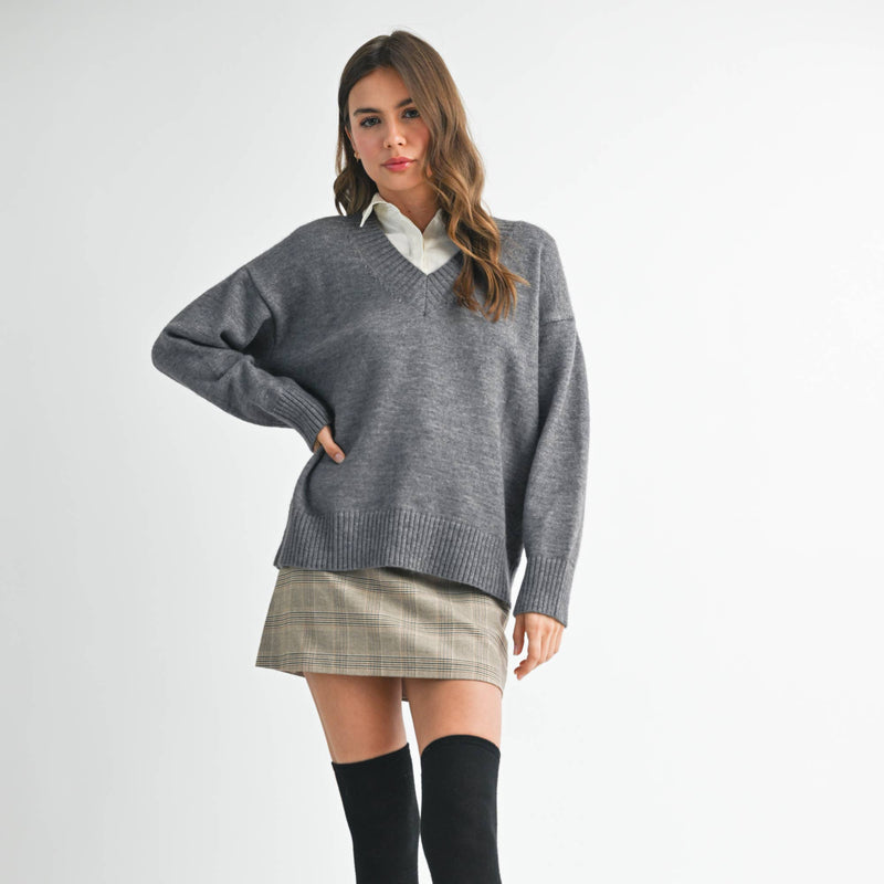 Tamara Oversized V-Neck Sweater - Cloth + Cabin
