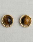 Vintage Inspired Round Tiger's Eye Studs